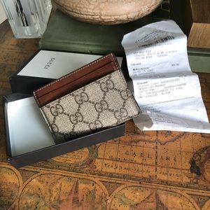 Gucci cardholder with box and receipt